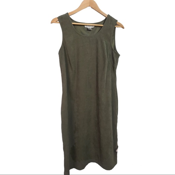 Vintage 90s Nancy G Grayish Green 2 PC Jacket & Matching Dress Set - Picture 3 of 10